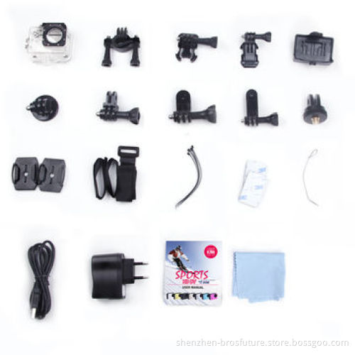 Helmet WiFi Mini Camcorders, FHD1080P at 30fps 1.5" LCD Screen, Waterproof, 60m